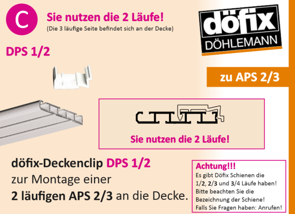 Montage einer  Döfix Gardinenschiene - Montagenanleitung